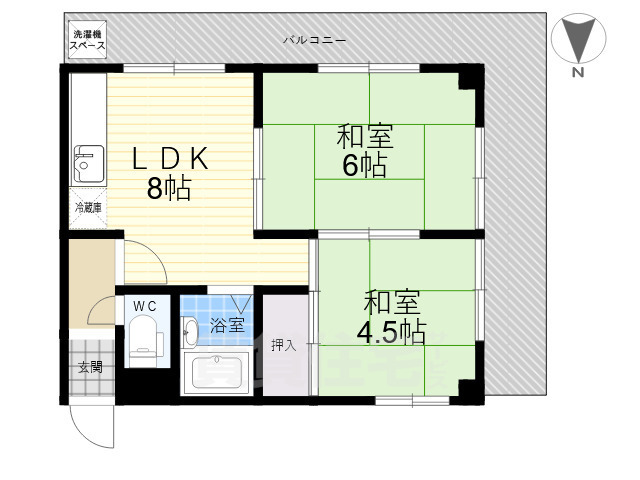 東大阪市東豊浦町のマンションの間取り