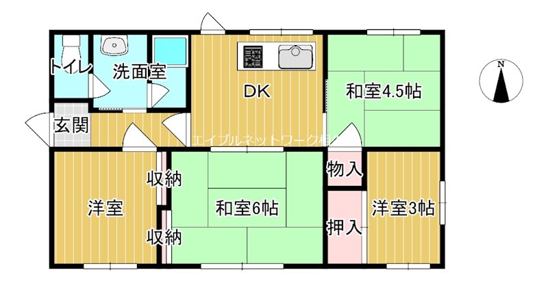 【那波野H一戸建て2の間取り】