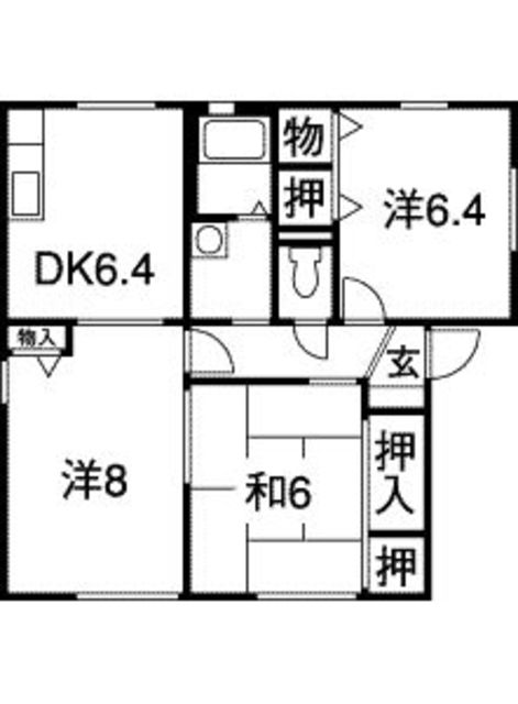 新潟市江南区うぐいすのアパートの間取り