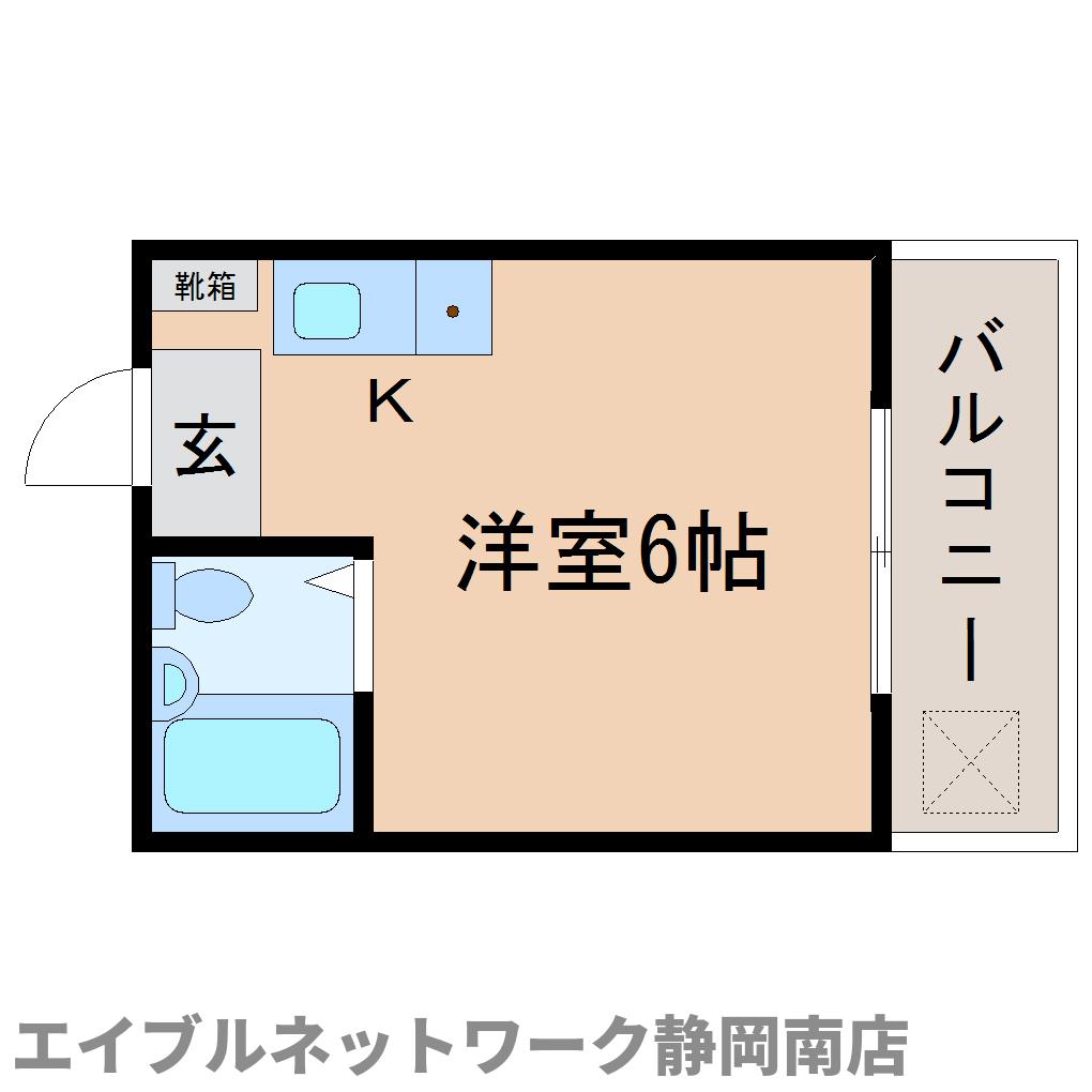 静岡市駿河区小鹿のアパートの間取り