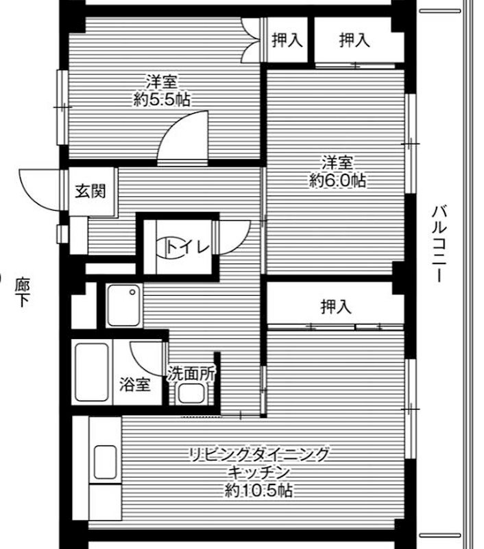 ビレッジハウス沼小柳3号棟の間取り