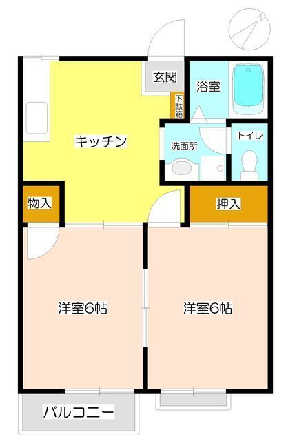 行田ハイツＤ棟の間取り