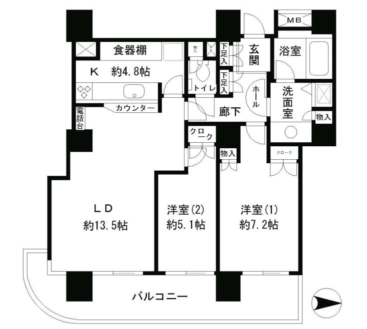 リバーポイントタワーの間取り