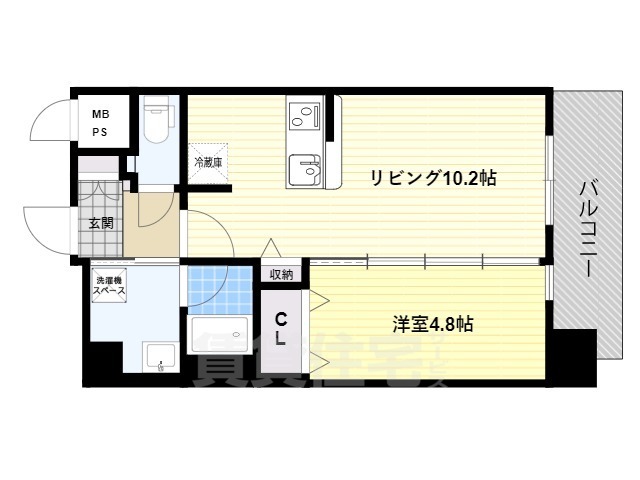 茨木市天王のマンションの間取り