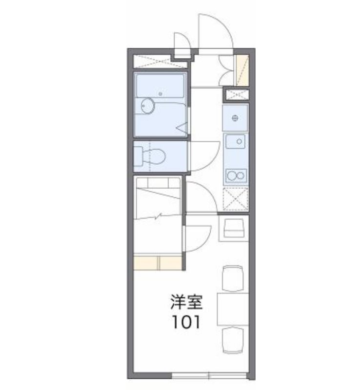 レオパレスコーポ西新道バザールの間取り