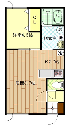 旭川市川端町三条のアパートの間取り