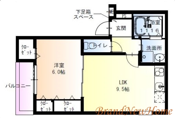 【堺市堺区向陵中町のアパートの間取り】