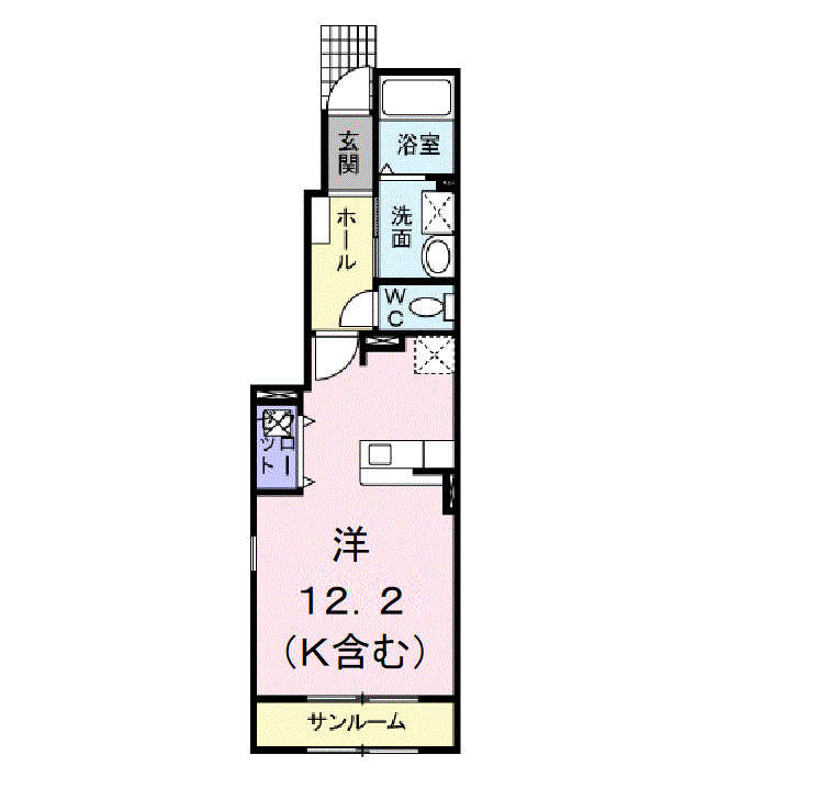 高岡市大野のアパートの間取り