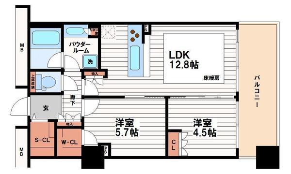 プレサンスレジェンド堺筋本町タワーの間取り