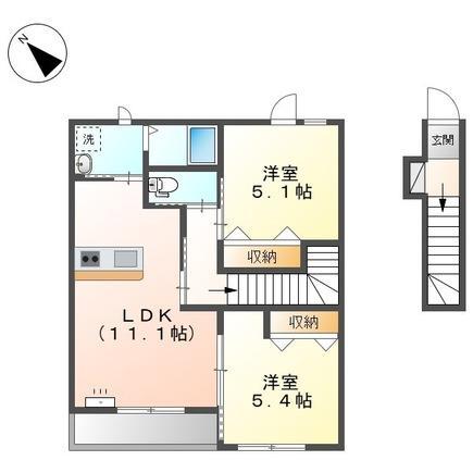 春日部市大衾のアパートの間取り