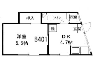 神戸市灘区篠原北町のマンションの間取り