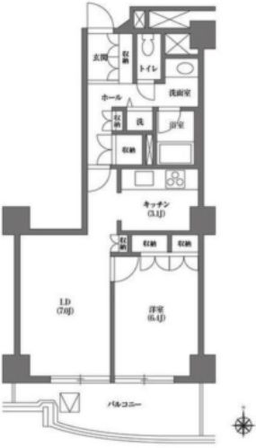 文京グリーンコートビュータワー本駒込Ｂ棟の間取り