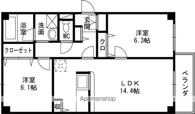 京阪本線 香里園駅 徒歩15分 3階建 築22年の間取り写真