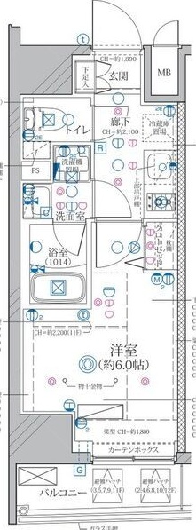地下鉄名城線 東別院駅 徒歩4分 12階建 築4年の間取り写真