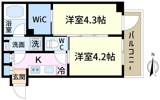 ＪＲ総武線 新小岩駅 徒歩9分 9階建 築2年の間取り写真