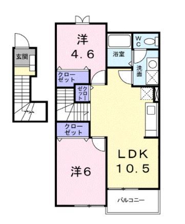 備前市穂浪のアパートの間取り