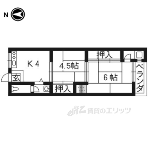 京都市南区久世中久世町２丁目のマンションの間取り