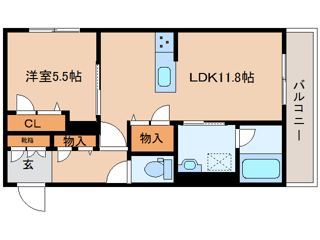 大和高田市大中東町のマンションの間取り