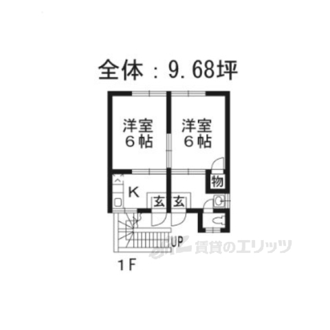 京都市北区上賀茂竹ケ鼻町のアパートの間取り