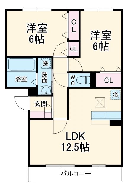 平塚市西真土のアパートの間取り