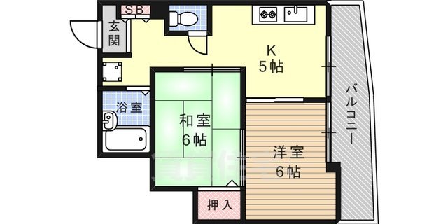 神戸市灘区楠丘町のマンションの間取り