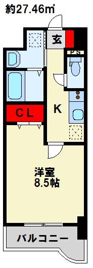 北九州市八幡西区陣原のマンションの間取り