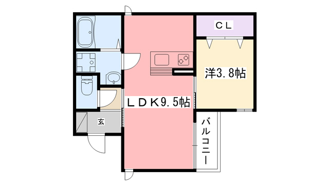 兵庫県西宮市鳴尾町２（アパート）の賃貸物件の間取り