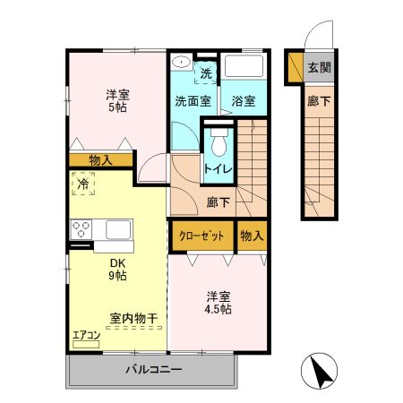 埼玉県さいたま市緑区大字三室（アパート）の賃貸物件の間取り