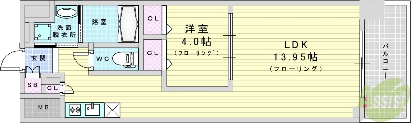 【大阪市淀川区宮原のマンションの間取り】