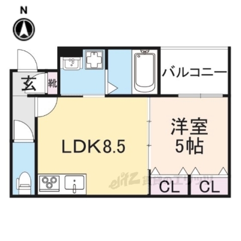 大和高田市日之出東本町のアパートの間取り