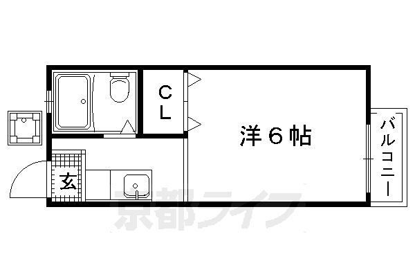 京都市北区西賀茂南今原町のアパートの間取り