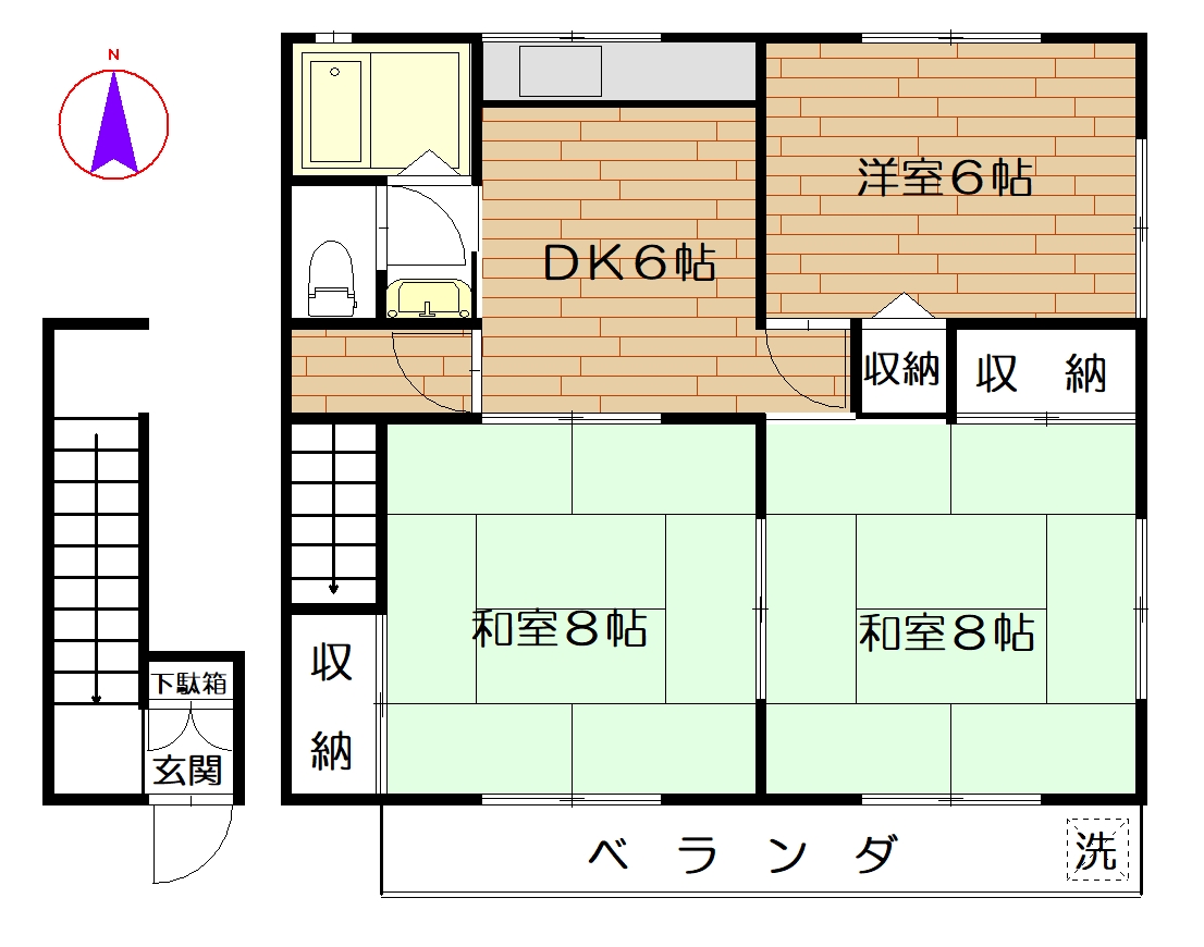 百瀬貸家の間取り