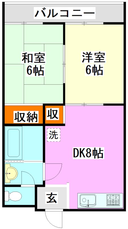 京都郡みやこ町犀川谷口のアパートの間取り