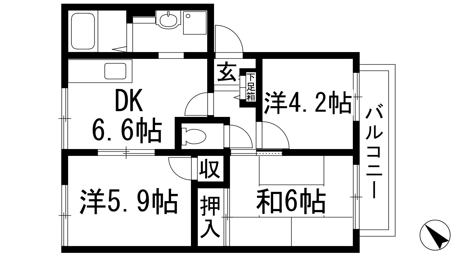 川西市平野のアパートの間取り