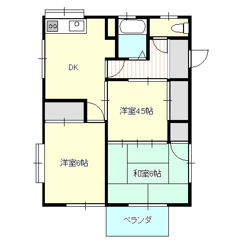 梅田川ハイツＢ棟の間取り