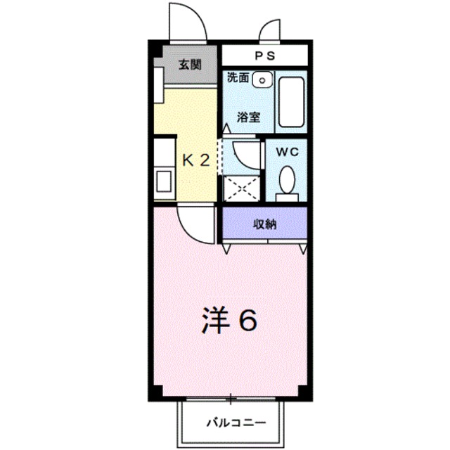 海南市岡田のアパートの間取り