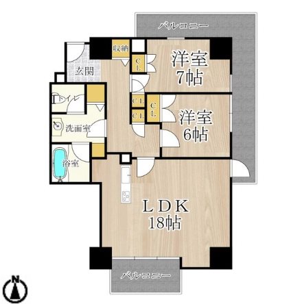 大阪市淀川区十三東のマンションの間取り