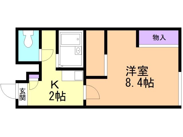 函館市大森町のアパートの間取り