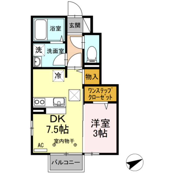 郡山市富田町のアパートの間取り