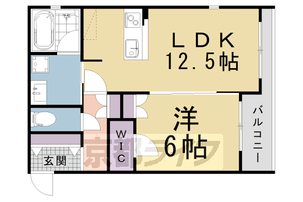 京都市北区大宮西小野堀町のマンションの間取り