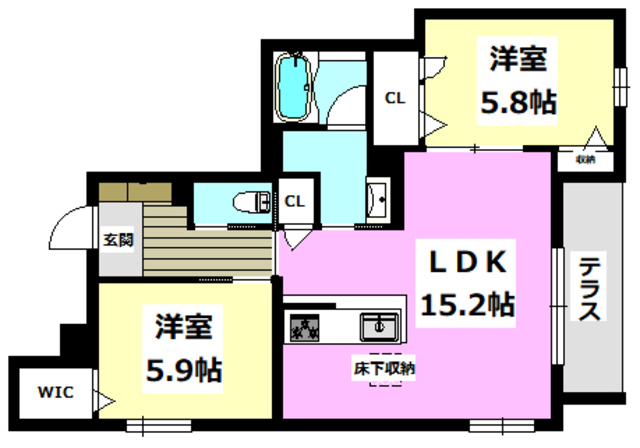 摂津市正雀のマンションの間取り