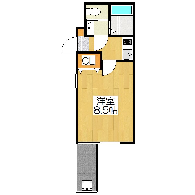 京都市上京区大原口町のマンションの間取り