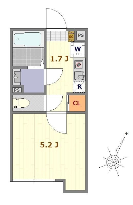 東村山市諏訪町のアパートの間取り