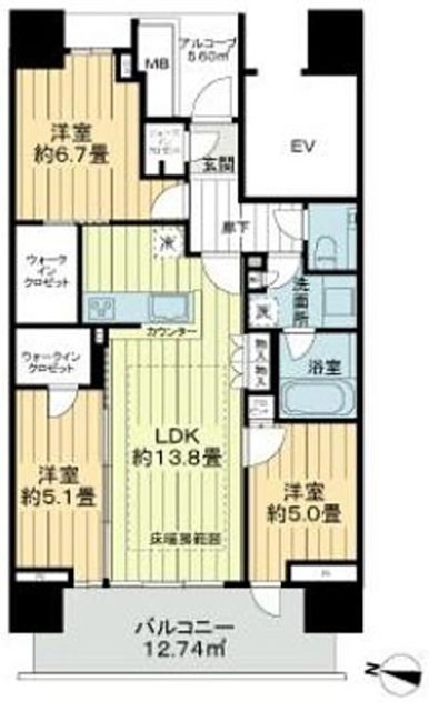 中野区江古田のマンションの間取り