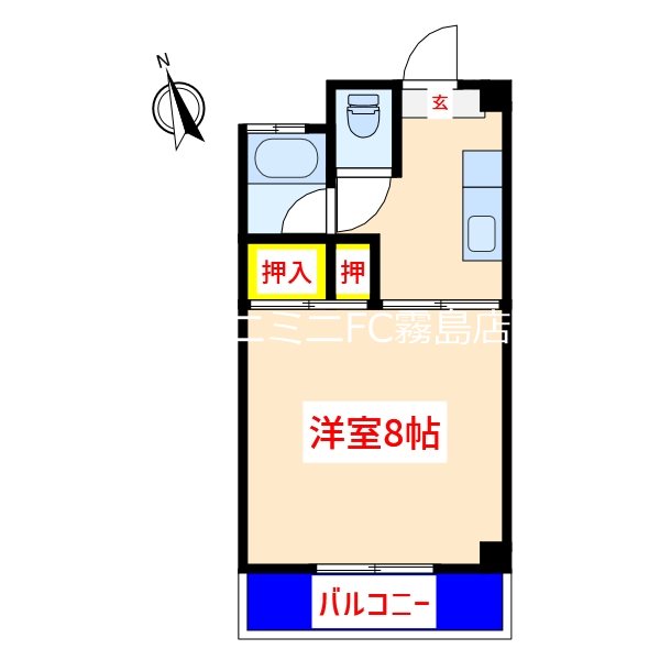 霧島市国分中央のマンションの間取り