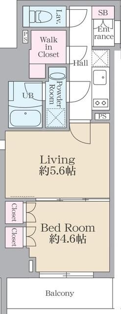 渋谷区千駄ヶ谷のマンションの間取り