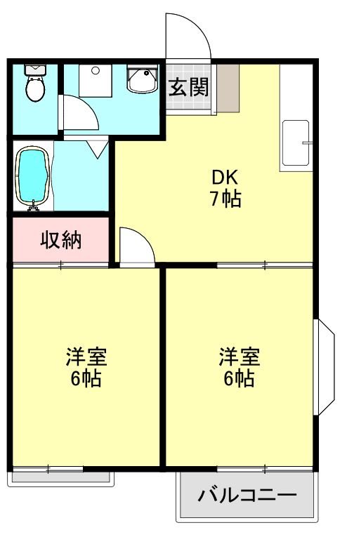 西多摩郡瑞穂町箱根ケ崎西松原のアパートの間取り