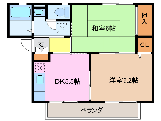 津市一志町田尻のアパートの間取り