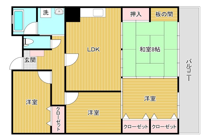 サンシティ金田Ａ棟の間取り