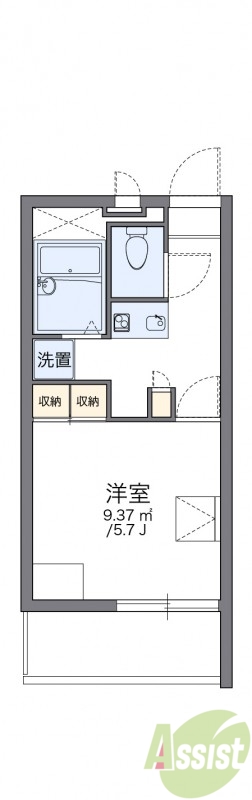 レオパレスＲｙｕｓｅｉ中道通の間取り